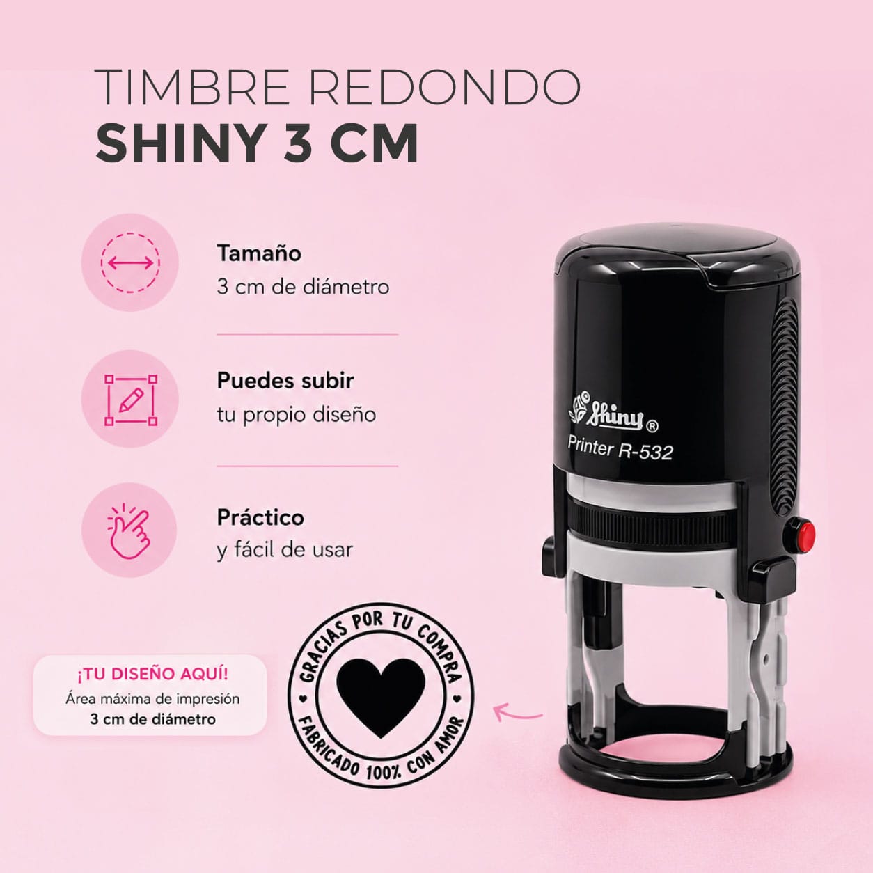 Timbre circular 3 Shiny cm