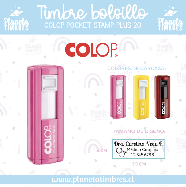 TIMBRE BOLSILLO COLOP POCKET STAMP PLUS 20